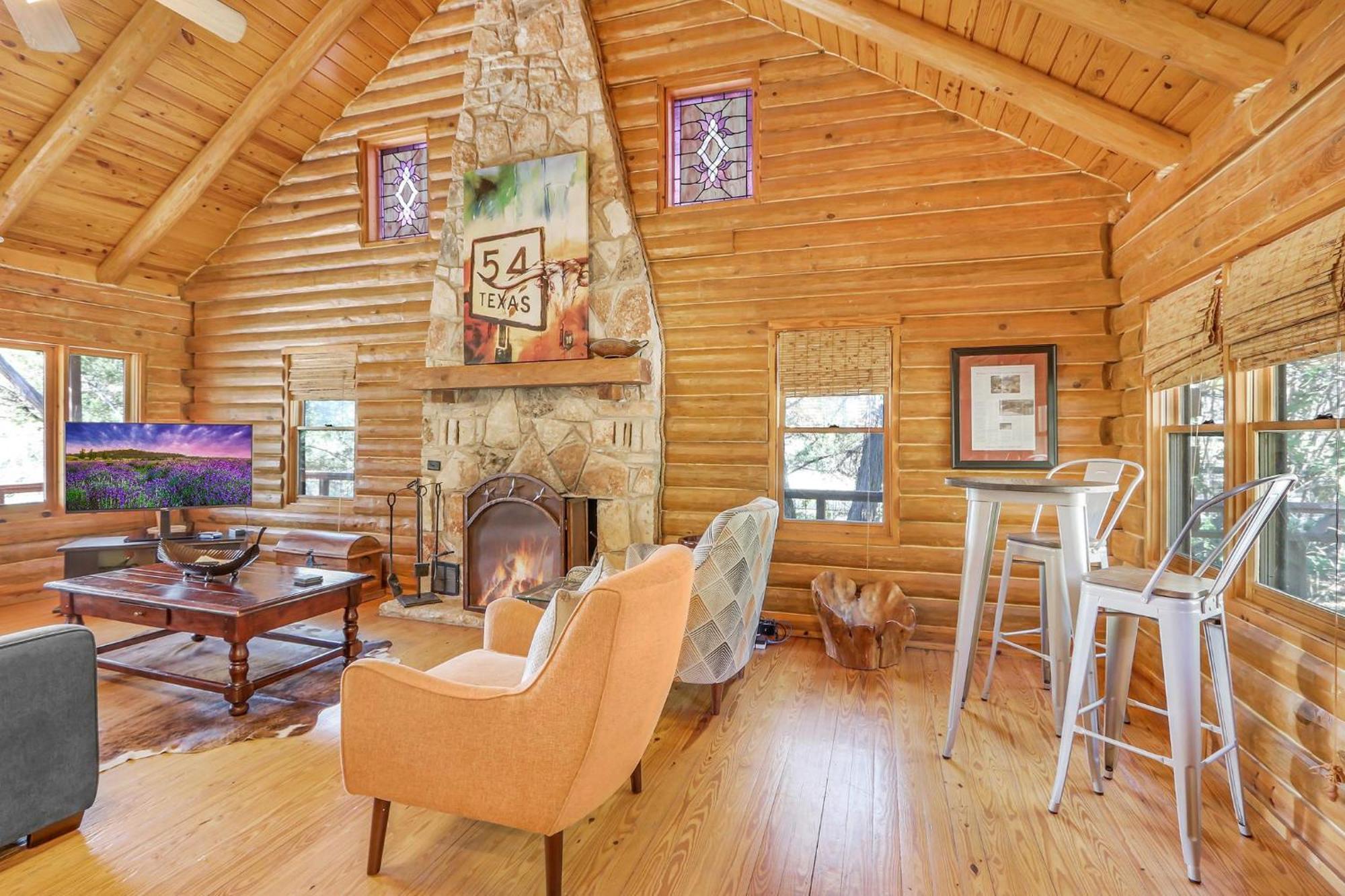 Falls Log Home Wimberley Exteriör bild